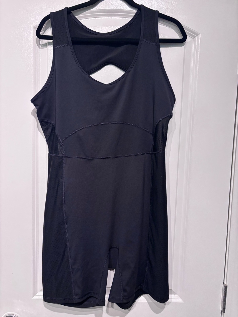 Fabletics Black Open-Back Onesie